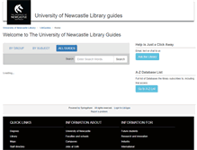 Tablet Screenshot of libguides.newcastle.edu.au